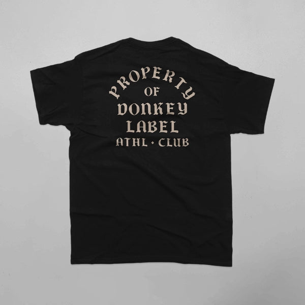 Athletic Club Running ‘Property of Donkey Label’ T-Shirt - Black