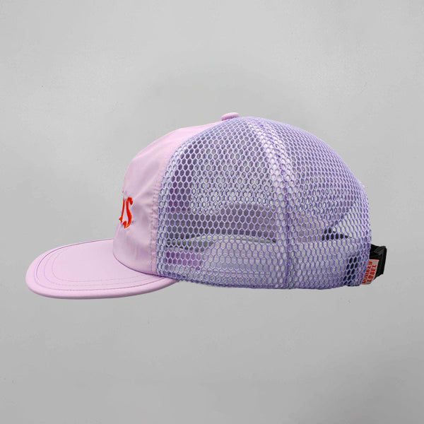 Athletic Club ‘MPLS’ foldable mesh running cap - Lavender and Orange