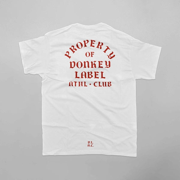 Athletic Club Running ‘Property of Donkey Label’ T-Shirt - White